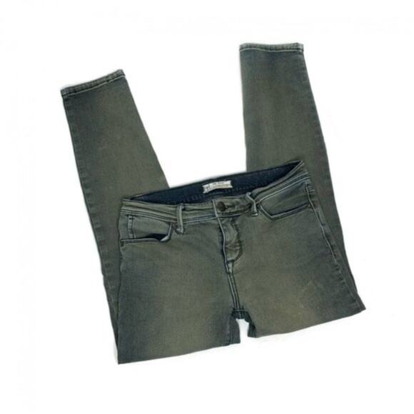 Free People Skinny Cropped Ankle Jeans size 26 Stonewash Treated Denim Y2K - Picture 12 of 13